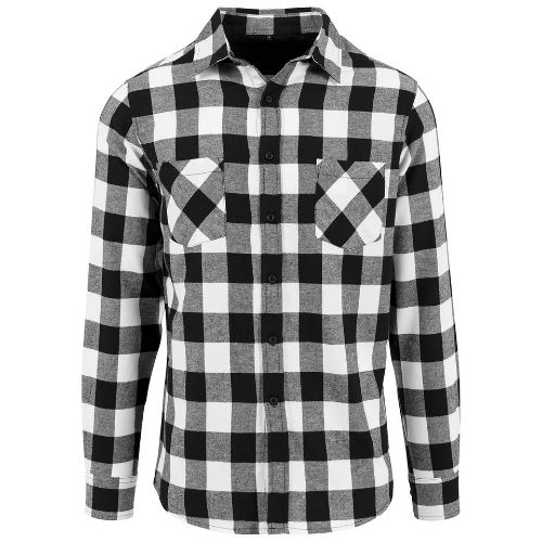 Build Your Brand Checked Flannel Shirt Black/White